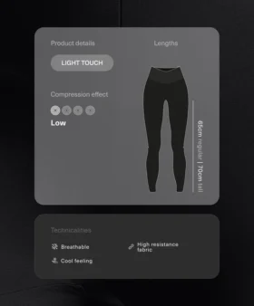 Leggings taille haute, longueur cheville, Light Touch, coupe en V, 65 cm