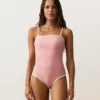 Maillot de bain bandeau à bordures contrastées Maillot de bain bandeau à bordures contrastées