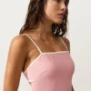 Maillot de bain bandeau à bordures contrastées Maillot de bain bandeau à bordures contrastées