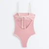 Maillot de bain bandeau à bordures contrastées Maillot de bain bandeau à bordures contrastées