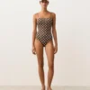 Maillot de bain bandeau en piqué à pois Maillot de bain bandeau en piqué à pois