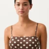 Maillot de bain bandeau en piqué à pois Maillot de bain bandeau en piqué à pois