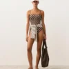 Maillot de bain bandeau en piqué à pois Maillot de bain bandeau en piqué à pois