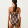 Maillot de bain bandeau en piqué à pois Maillot de bain bandeau en piqué à pois