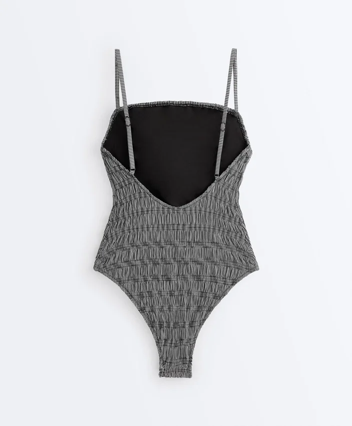 Maillot de bain bandeau en smock vichy Maillot de bain bandeau en smock vichy