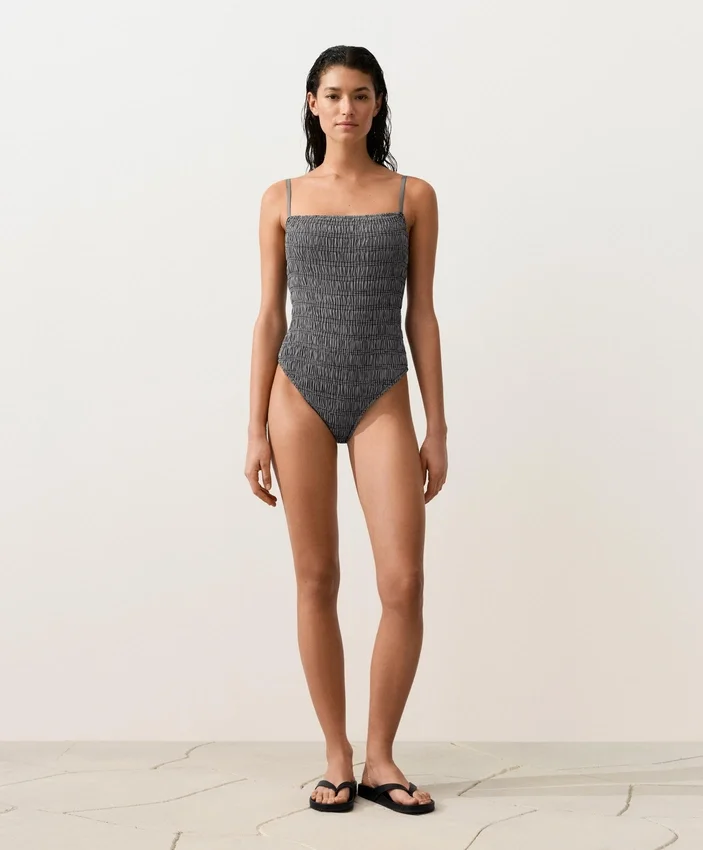 Maillot de bain bandeau en smock vichy Maillot de bain bandeau en smock vichy