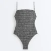 Maillot de bain bandeau en smock vichy Maillot de bain bandeau en smock vichy