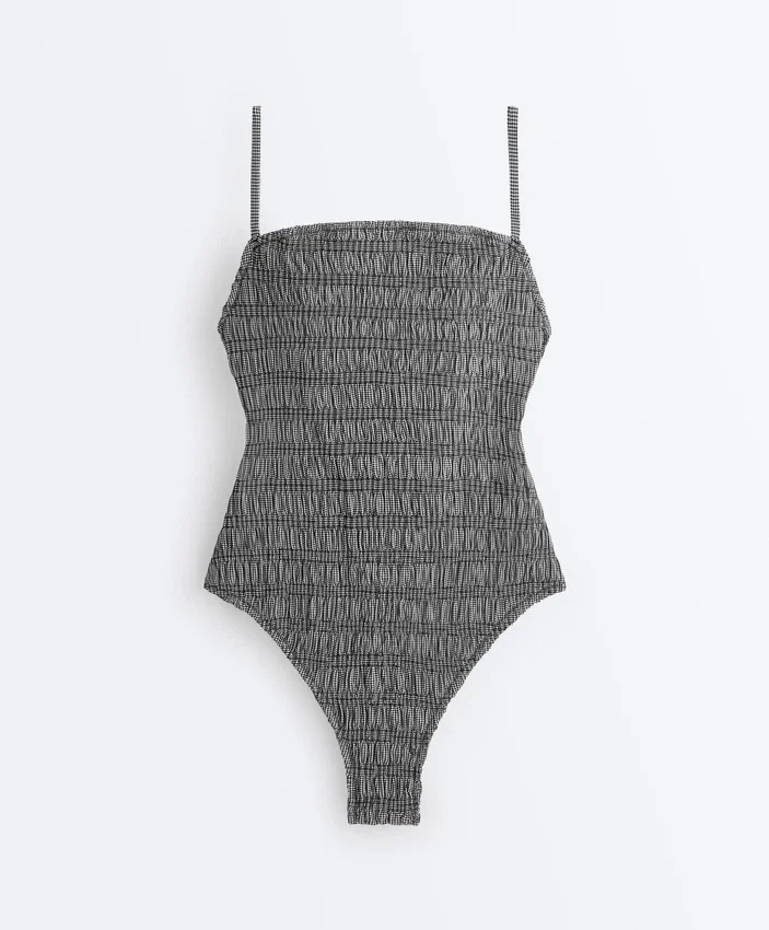 Maillot de bain bandeau en smock vichy Maillot de bain bandeau en smock vichy