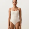 Maillot de bain à col rond en crochet texturé bulles Maillot de bain à col rond en crochet texturé bulles