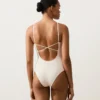 Maillot de bain à col rond en crochet texturé bulles Maillot de bain à col rond en crochet texturé bulles