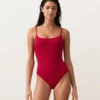 Maillot de bain à col rond en piqué Maillot de bain à col rond en piqué