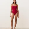 Maillot de bain à col rond en piqué Maillot de bain à col rond en piqué