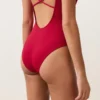 Maillot de bain à col rond en piqué Maillot de bain à col rond en piqué