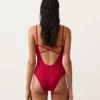 Maillot de bain à col rond en piqué Maillot de bain à col rond en piqué
