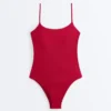 Maillot de bain à col rond en piqué Maillot de bain à col rond en piqué