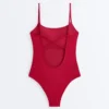 Maillot de bain à col rond en piqué Maillot de bain à col rond en piqué