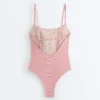 Maillot de bain à col rond rayé
