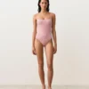 Maillot de bain à col rond rayé