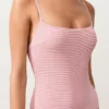 Maillot de bain à col rond rayé