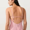Maillot de bain à col rond rayé