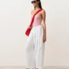 Maillot de bain à col rond rayé