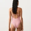 Maillot de bain à col rond rayé