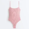 Maillot de bain à col rond rayé