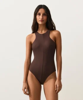 Maillot de bain dos nu à côtes