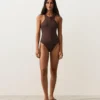 Maillot de bain dos nu à côtes Maillot de bain dos nu à côtes