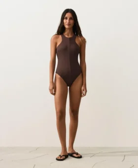 Maillot de bain dos nu à côtes