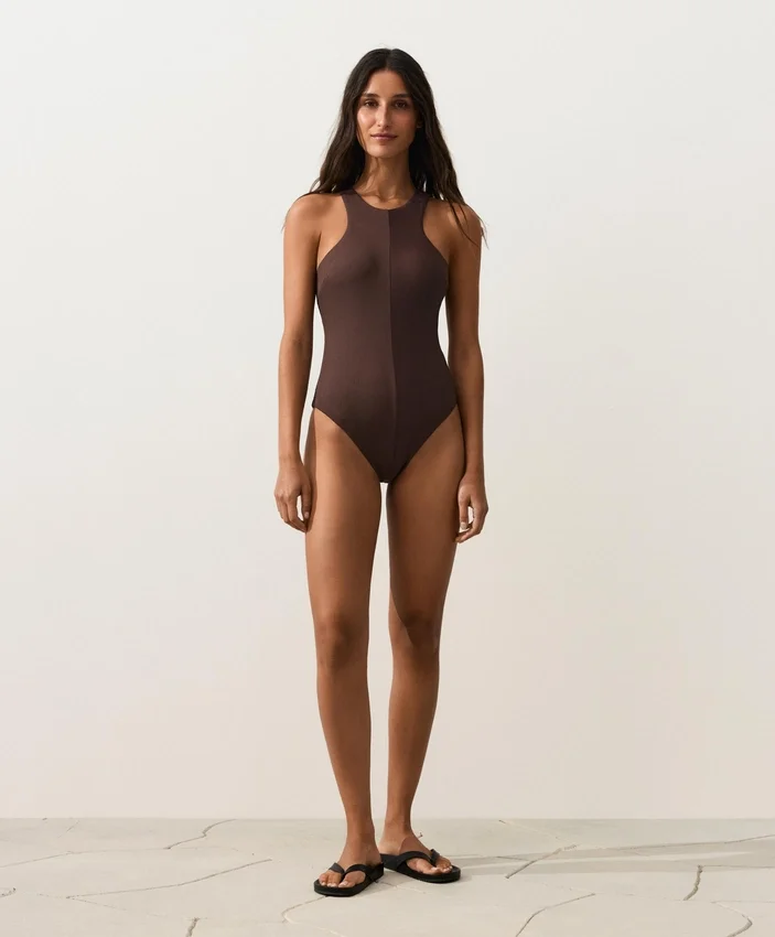 Maillot de bain dos nu à côtes Maillot de bain dos nu à côtes