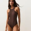 Maillot de bain dos nu à côtes Maillot de bain dos nu à côtes