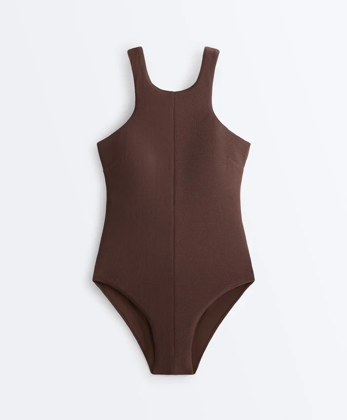 Maillot de bain dos nu à côtes Maillot de bain dos nu à côtes