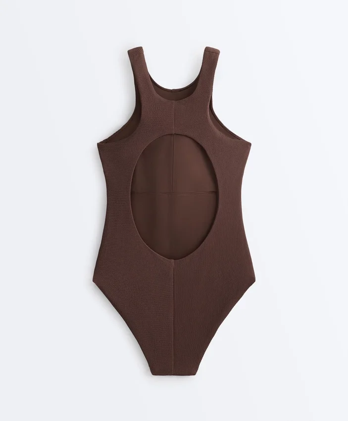 Maillot de bain dos nu à côtes Maillot de bain dos nu à côtes