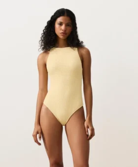 Maillot de bain dos nu en crochet à texture bulle