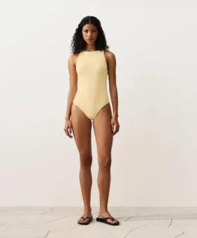 Maillot de bain dos nu en crochet à texture bulle