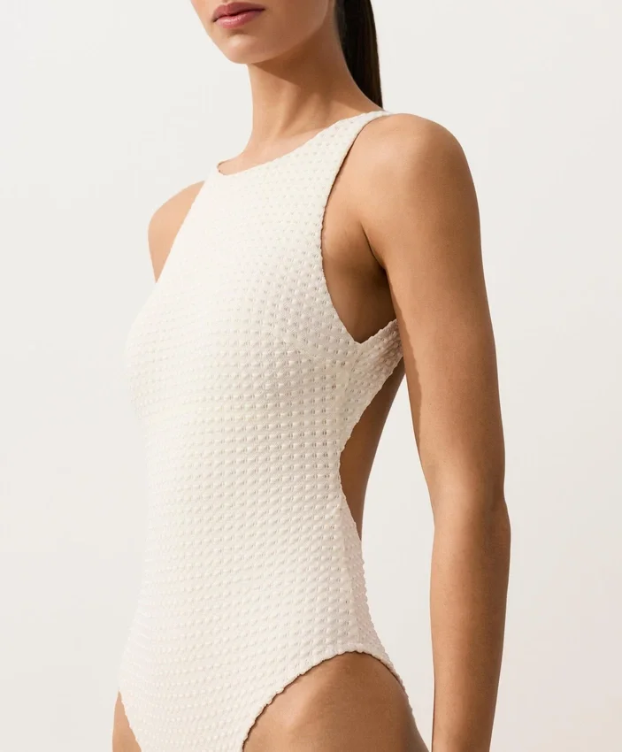 Maillot de bain dos nu en crochet à texture bulle Maillot de bain dos nu en crochet à texture bulle
