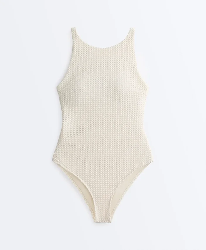 Maillot de bain dos nu en crochet à texture bulle Maillot de bain dos nu en crochet à texture bulle