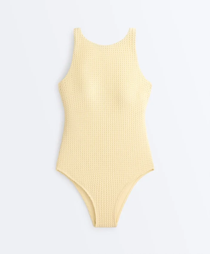 Maillot de bain dos nu en crochet à texture bulle Maillot de bain dos nu en crochet à texture bulle