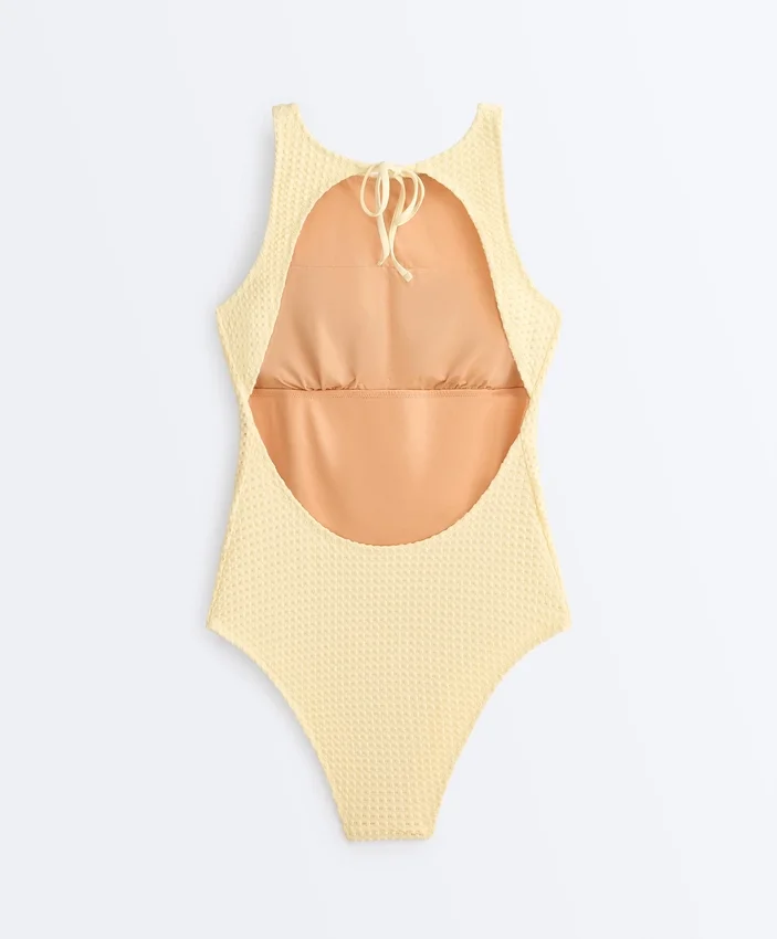Maillot de bain dos nu en crochet à texture bulle Maillot de bain dos nu en crochet à texture bulle