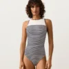 Maillot de bain dos nu à rayures Maillot de bain dos nu à rayures