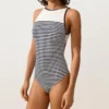 Maillot de bain dos nu à rayures Maillot de bain dos nu à rayures