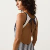 Maillot de bain dos nu à rayures Maillot de bain dos nu à rayures