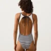 Maillot de bain dos nu à rayures Maillot de bain dos nu à rayures