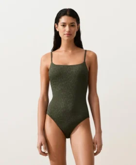 Maillot de bain texturé à imprimé léopard