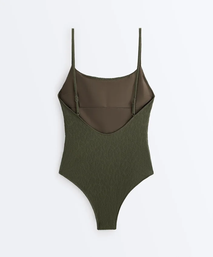 Maillot de bain texturé à imprimé léopard Maillot de bain texturé à imprimé léopard