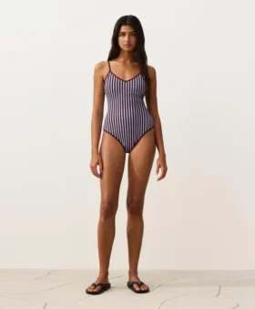 Maillot de bain triangle à rayures texturées Maillot de bain triangle à rayures texturées