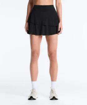 Mini-jupe compressive à taille haute et volants