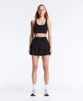 Mini-jupe compressive à taille haute et volants