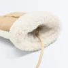 Moufles en cuir avec imitation de peaux lainées Moufles en cuir avec imitation de peaux lainées